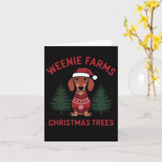 Würstchen Farms Dackel Weihnachtsbaumen Dackel Hun Karte (Gelbe Blume)