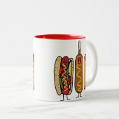 Würstchen-Freunde Zweifarbige Tasse (VorderseiteRechts)