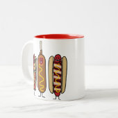 Würstchen-Freunde Zweifarbige Tasse (Vorderseite Links)