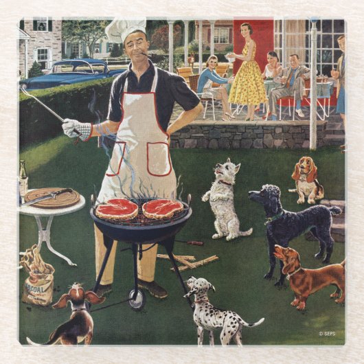 Würstchen Glasuntersetzer (Vorderseite)