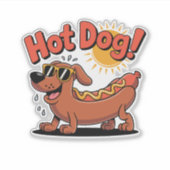 Würstchen Hot-Dog Vibes Aufkleber (Vorderseite)