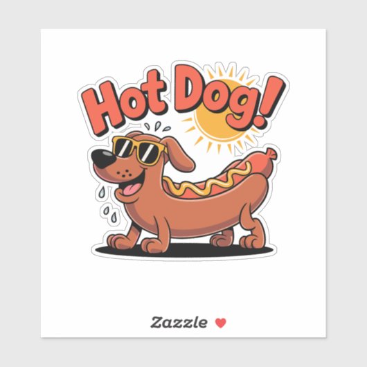 Würstchen Hot-Dog Vibes Aufkleber (Blatt)