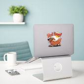Würstchen Hot-Dog Vibes Aufkleber (Laptop auf Schreibtisch)