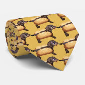 Würstchen-Krawatte (Pixel der Dackelhund) Krawatte (Gerollt)