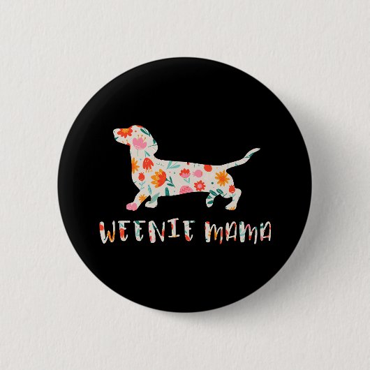 Würstchen Mama Dackel Button (Vorderseite)
