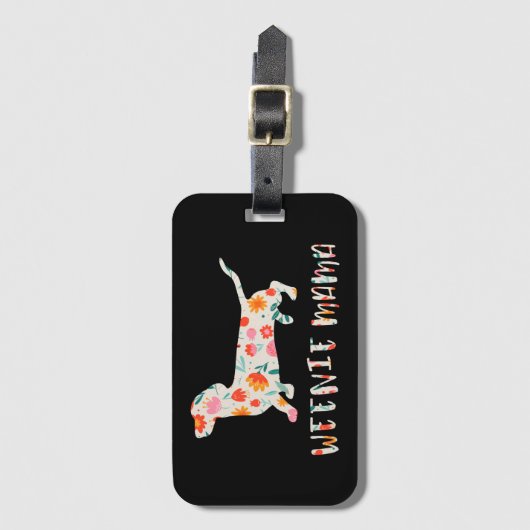 Würstchen Mama Dackel Gepäckanhänger (Vorderseite Vertikal)