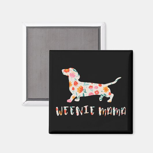 Würstchen Mama Dackel Magnet (Vorderseite/Rückseite)