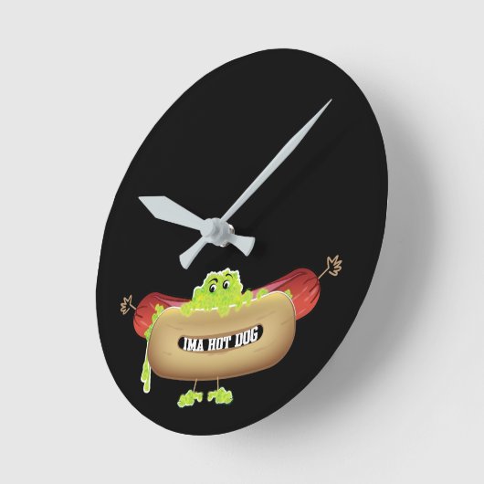 WÜRSTCHEN-MANN RUNDE WANDUHR (Winkel)