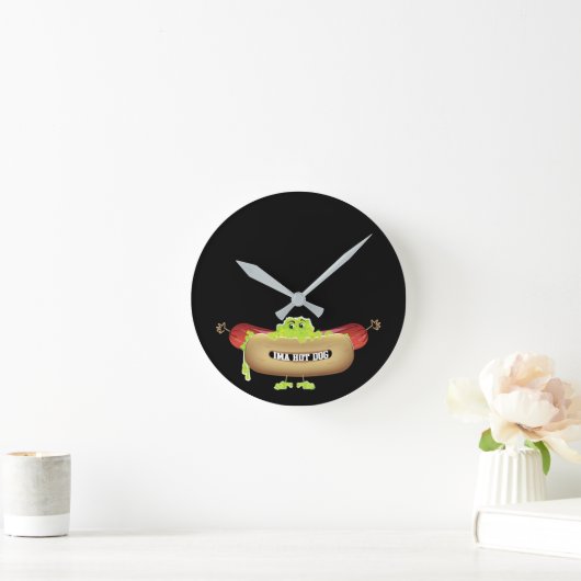 WÜRSTCHEN-MANN RUNDE WANDUHR (Zuhause)