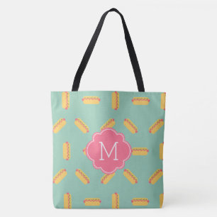 Würstchen-Muster-Monogramm Tasche