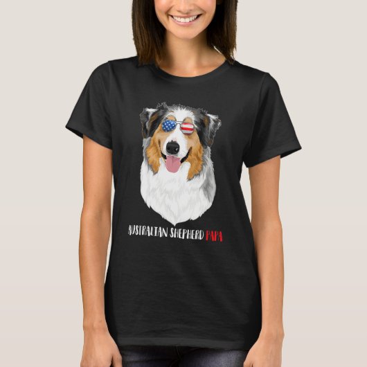 Würstchen Papa Australian Shepherd Vater Dog T-Shirt (Vorderseite)
