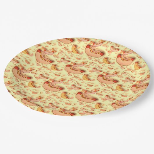 Würstchen Pappteller (Schrägansicht)