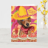 Würstchen Peach Bauer Grußkarte Karte (Gelbe Blume)