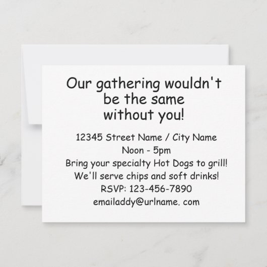 Würstchen People Einladung (Rückseite)