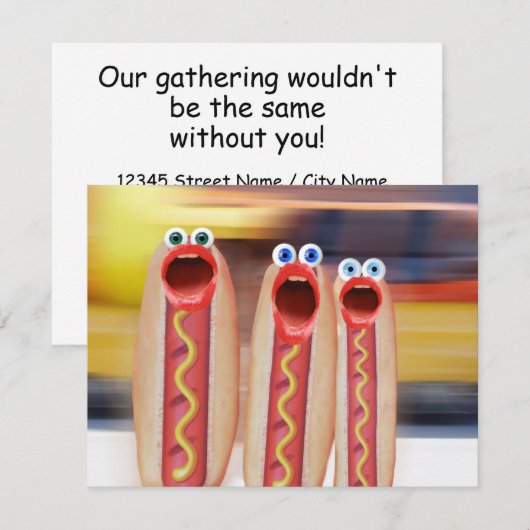 Würstchen People Einladung (Vorne/Hinten)