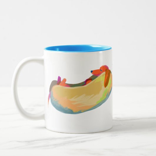 Würstchen-Träume Zweifarbige Tasse (Links)