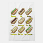 Würstchen über Amerika-Geschirrtuch Handtuch (Vertikal)