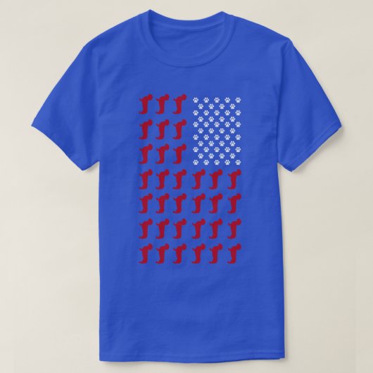 Würstchen US Flag Dackel T-Shirt (Design vorne)