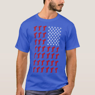 Würstchen US Flag Dackel T-Shirt