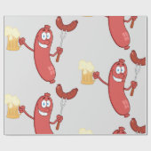 Würste und Bier Geschenkpapier (Flach)