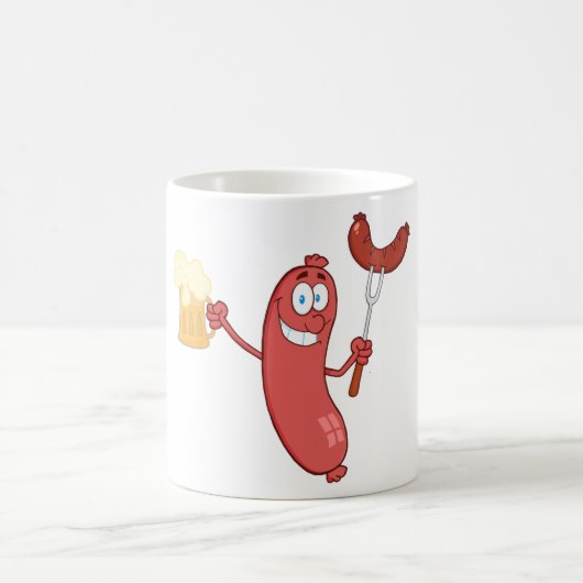 Würste und Bier Kaffeetasse (Mittel)