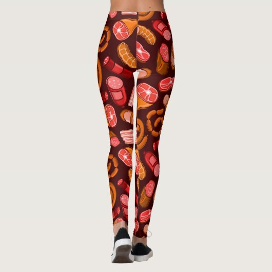 Würste und Fleischmuster Leggings (Rückseite)