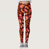 Würste und Fleischmuster Leggings (Vorderseite)