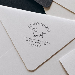 Wursthund Benutzerdefinierter Familienname und R Gummistempel