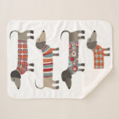 Wursthunde | Funny Gift für Dackel Lover Sherpadecke (Vorderseite (Horizontal))