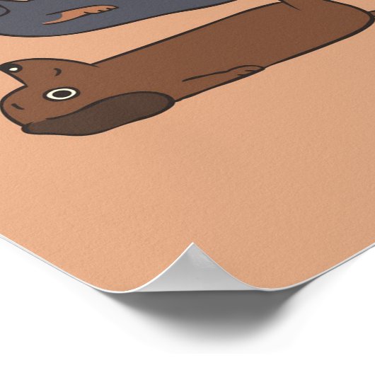 Wursthundgeschenk | Welpe Poster (Ecke)