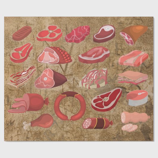 Wurstliebhaber-Wrap-Papier Geschenkpapier (Flach)