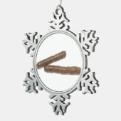 Wurstlinks Schneeflocken Zinn-Ornament (Rechts)