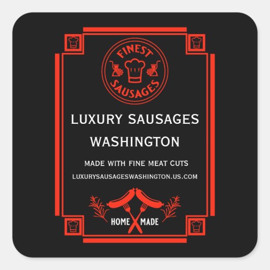 Wurstmacher Quadratischer Aufkleber (Vorderseite)