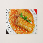 Wurstrollen und gebackene Bohnen Puzzle (Horizontal)