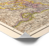 Wurttemberg, Bayern Atlas Karte Deutschland Poster (Ecke)