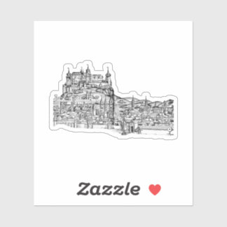 Würzburg Bayern Stadtansicht Minimalistische Linie Aufkleber