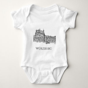 Würzburg Bayern Stadtansicht Minimalistische Linie Baby Strampler
