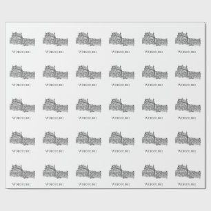 Würzburg Bayern Stadtansicht Minimalistische Linie Geschenkpapier
