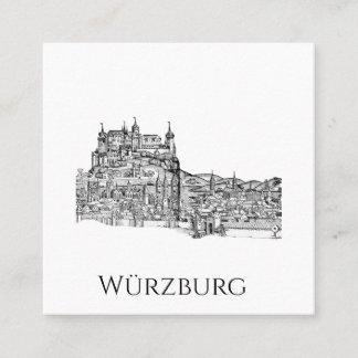 Würzburg Bayern Stadtansicht Minimalistische Linie Quadratische Visitenkarte