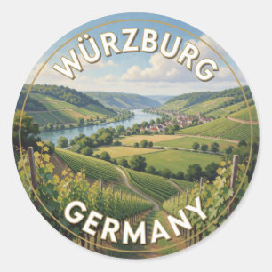 Würzburg Deutschland Fränkische Landschaft Runder Aufkleber