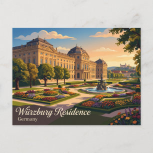Würzburg Residence Deutschland Postkarte