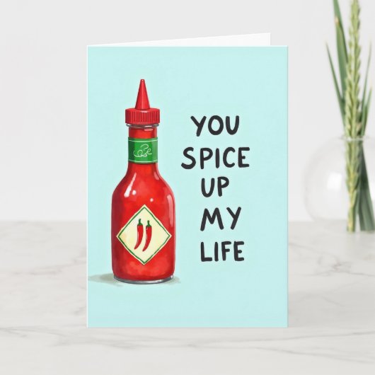 Würze mein Leben Hot Sauce Karte (Vorderseite)