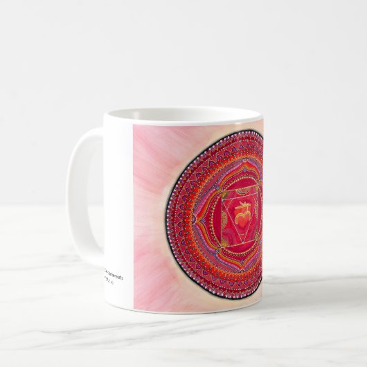 Wurzel Chakra Mandala-Tasse Kaffeetasse (Vorderseite Links)