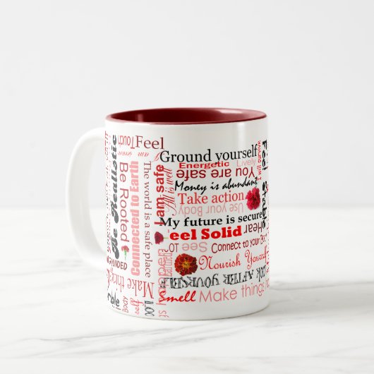 Wurzel Chakra positive Zweifarbige Tasse (Vorderseite Links)