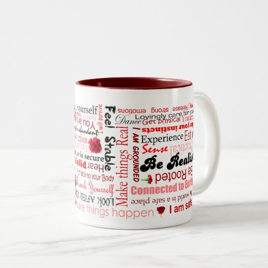 Wurzel Chakra positive Zweifarbige Tasse (VorderseiteRechts)