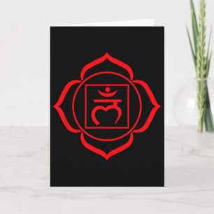 Wurzel-Chakra-Symbol Rot Muladhara Yogi Yoga Karte