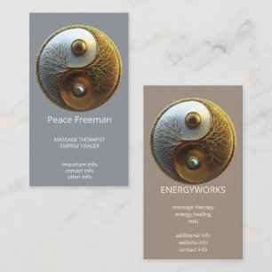 Wurzel der Harmonie   Yin Yang Design Visitenkarte