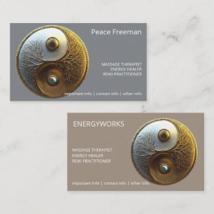 Wurzel der Harmonie   Yin Yang Design Visitenkarte