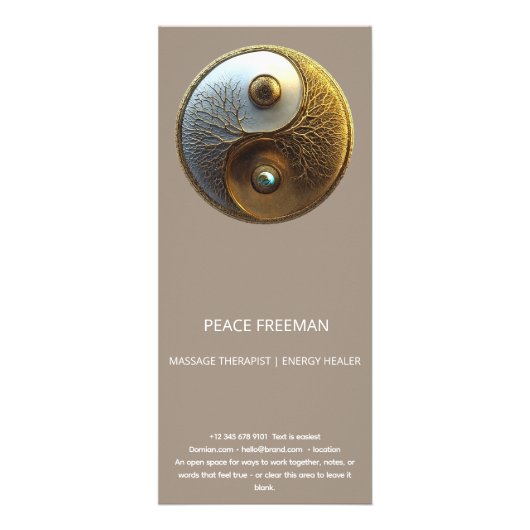 Wurzel der Harmonie | Yin Yang Design Werbekarte (Hinten)