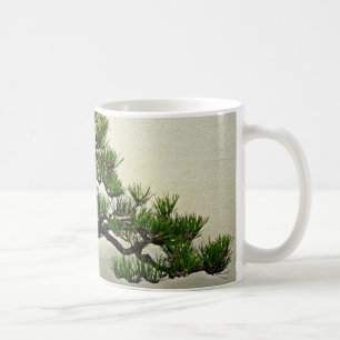 Wurzel über Felsen-Kiefern-Bonsais-Baum Kaffeetasse